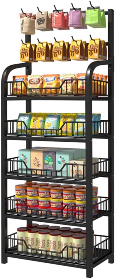 5-Tier Hooked Retail Snack Display Rack