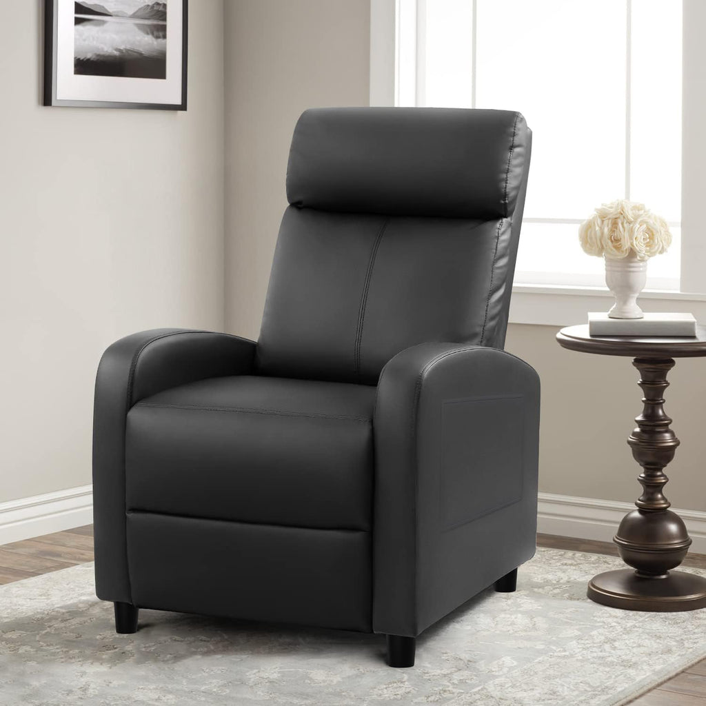 Black PU Leather Winback Massage Recliner Chair