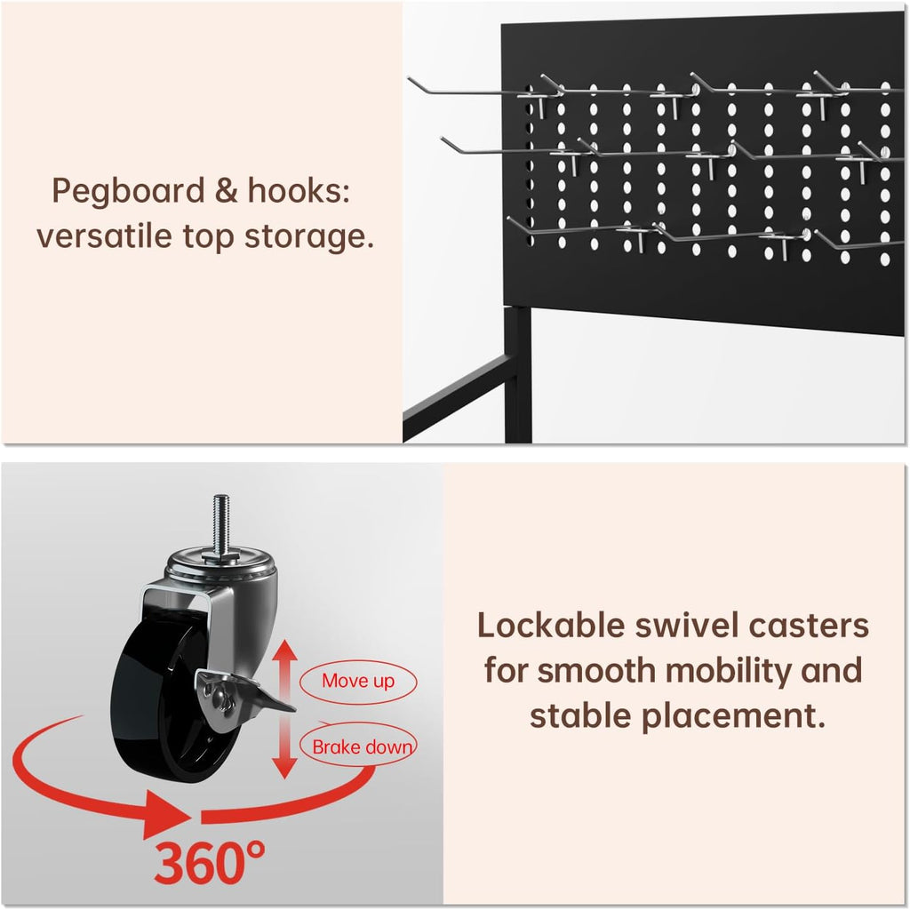 Rolling 5-Tier Metal Snack Display Rack
