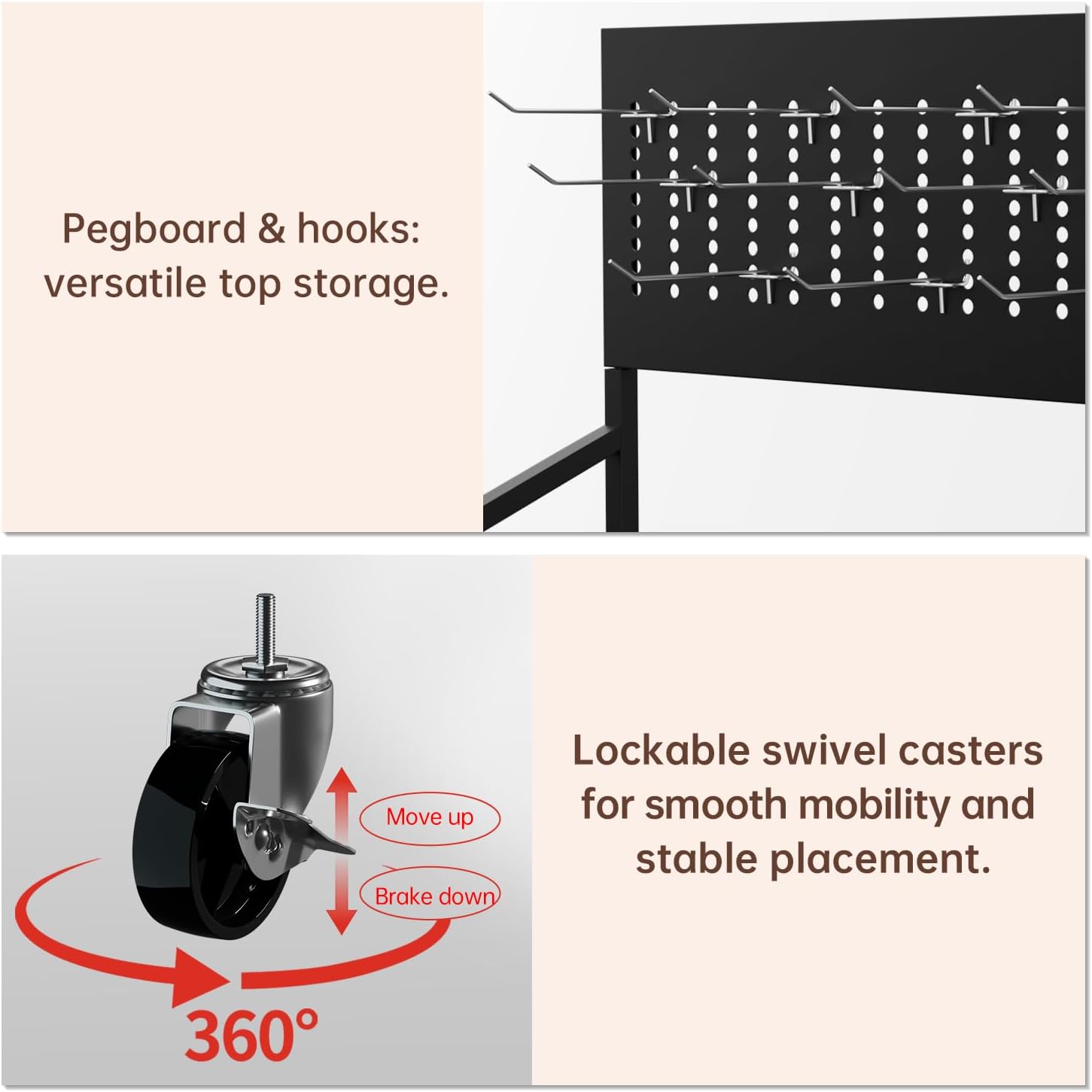 Rolling 5-Tier Metal Snack Display Rack