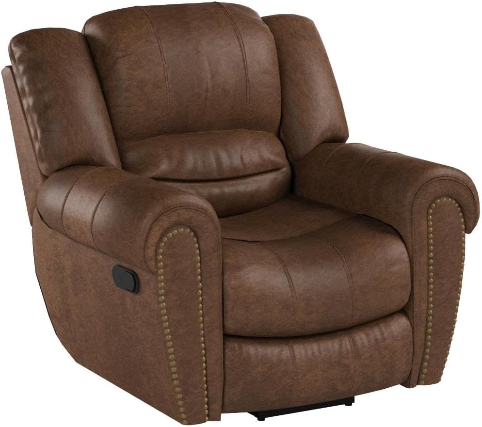 Nut Brown Classic Leather Manual Recliner