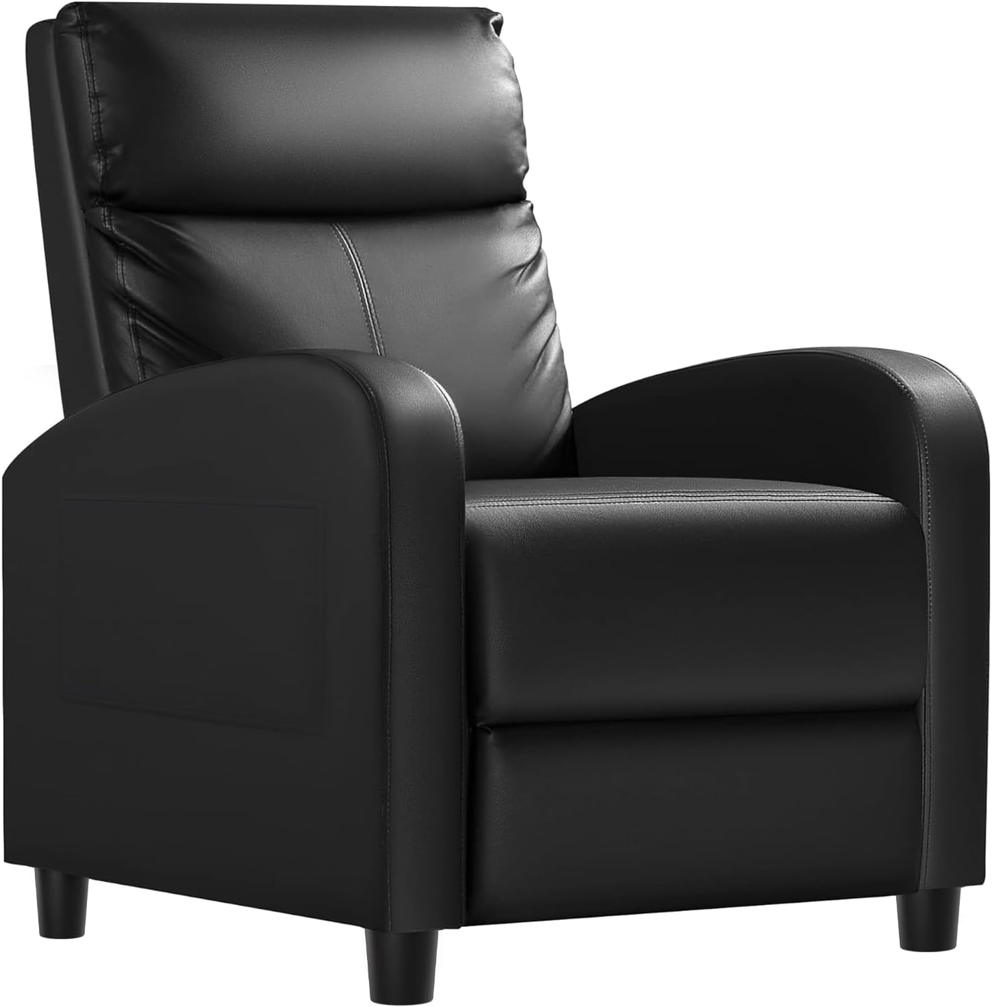 Black PU Leather Lumbar Support Home Theater Recliner Chair
