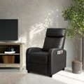 Black PU Leather Lumbar Support Home Theater Recliner Chair