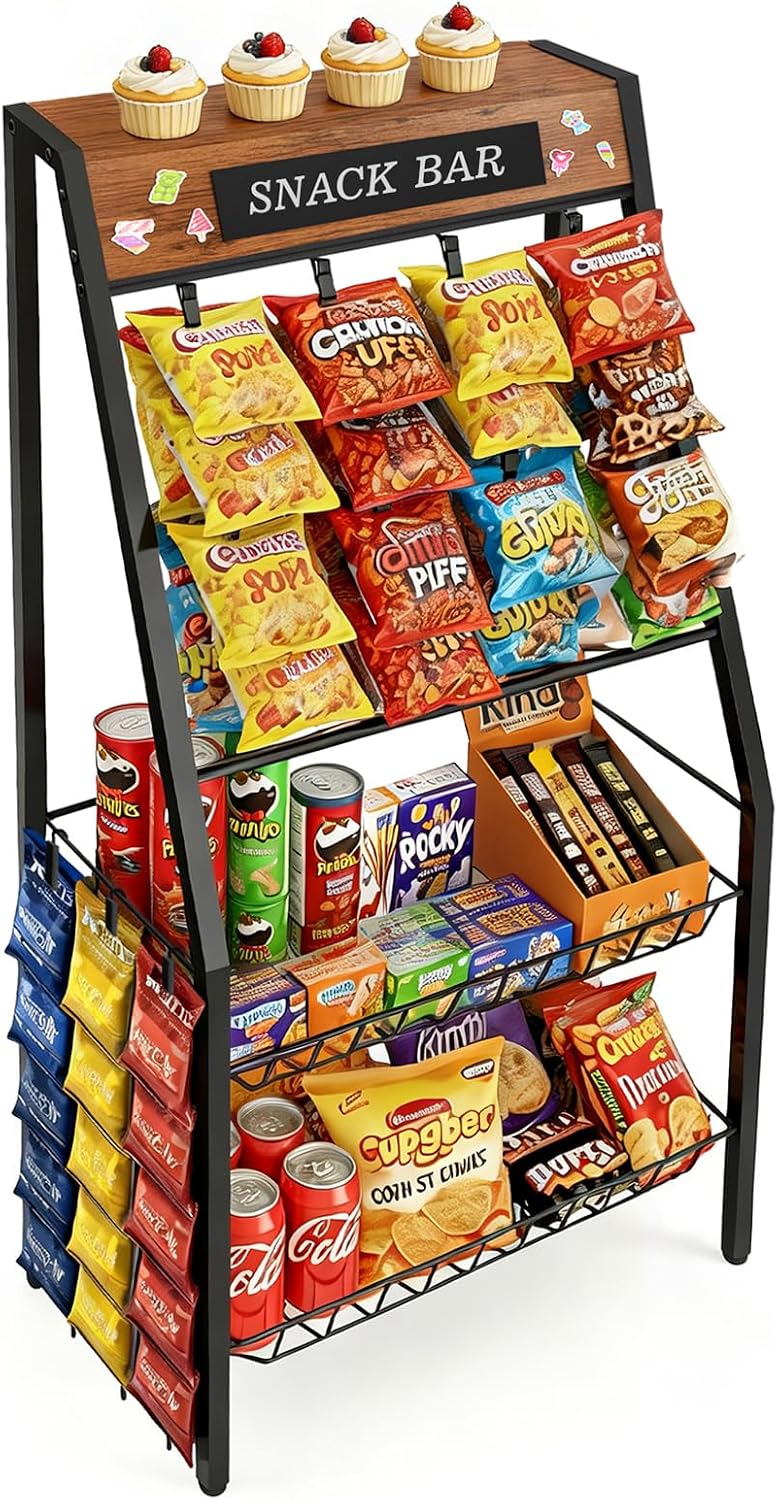 Metal 4-Tier Snack Display Rack