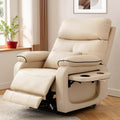 Beige Dual Motor Lay Flat Power Lift Massage Recliner
