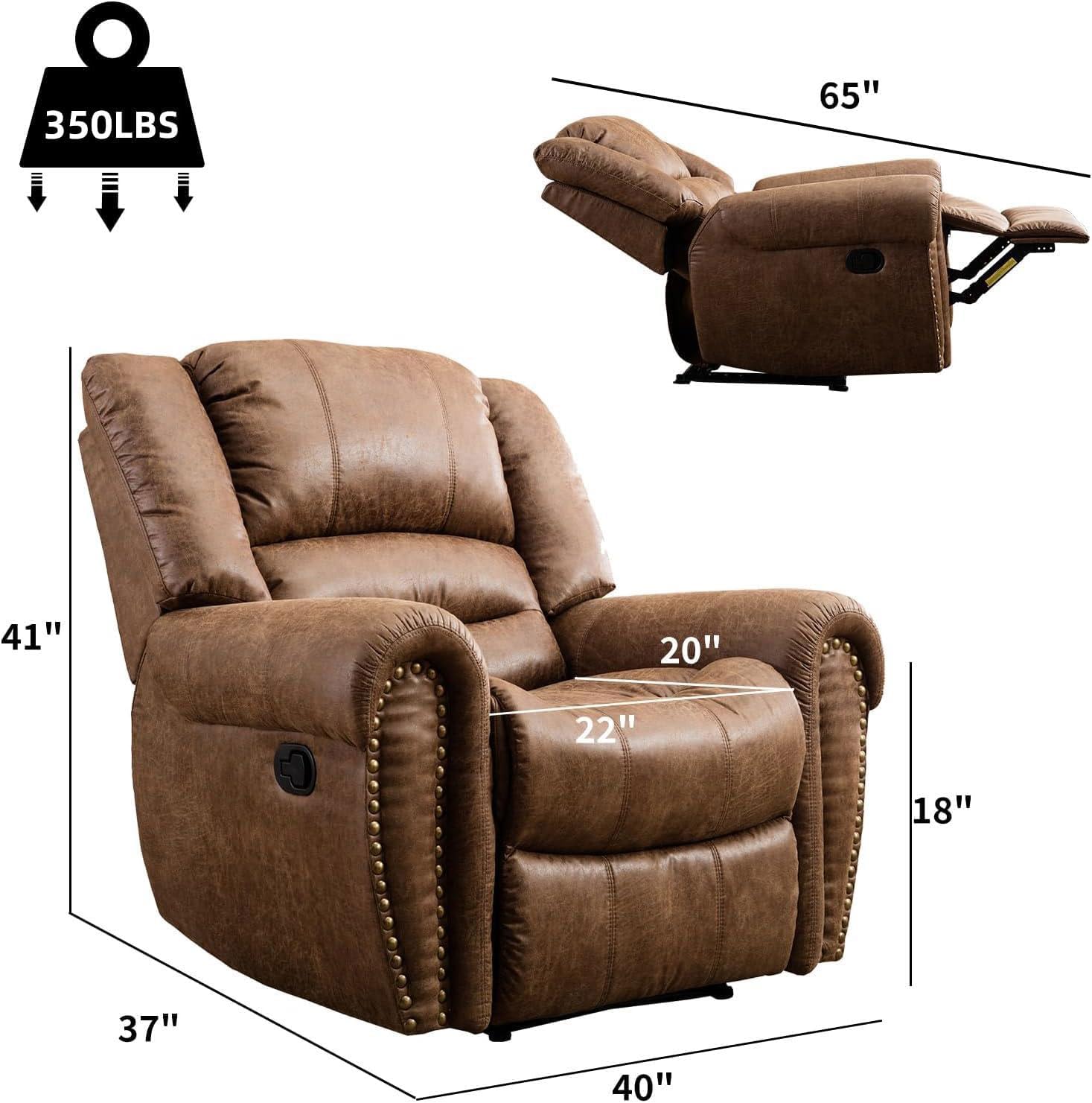 Nut Brown Classic Leather Manual Recliner
