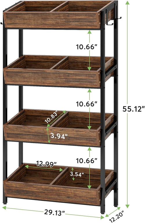 4-Tier Hooked Snack Display Rack