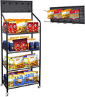 Black Rolling 4-Tier Snack Display Rack
