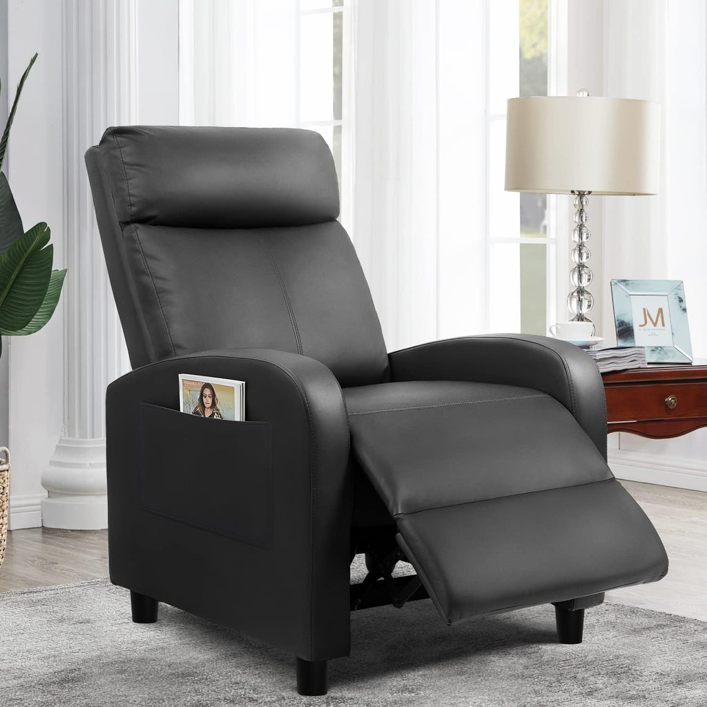 Black PU Leather Winback Massage Recliner Chair