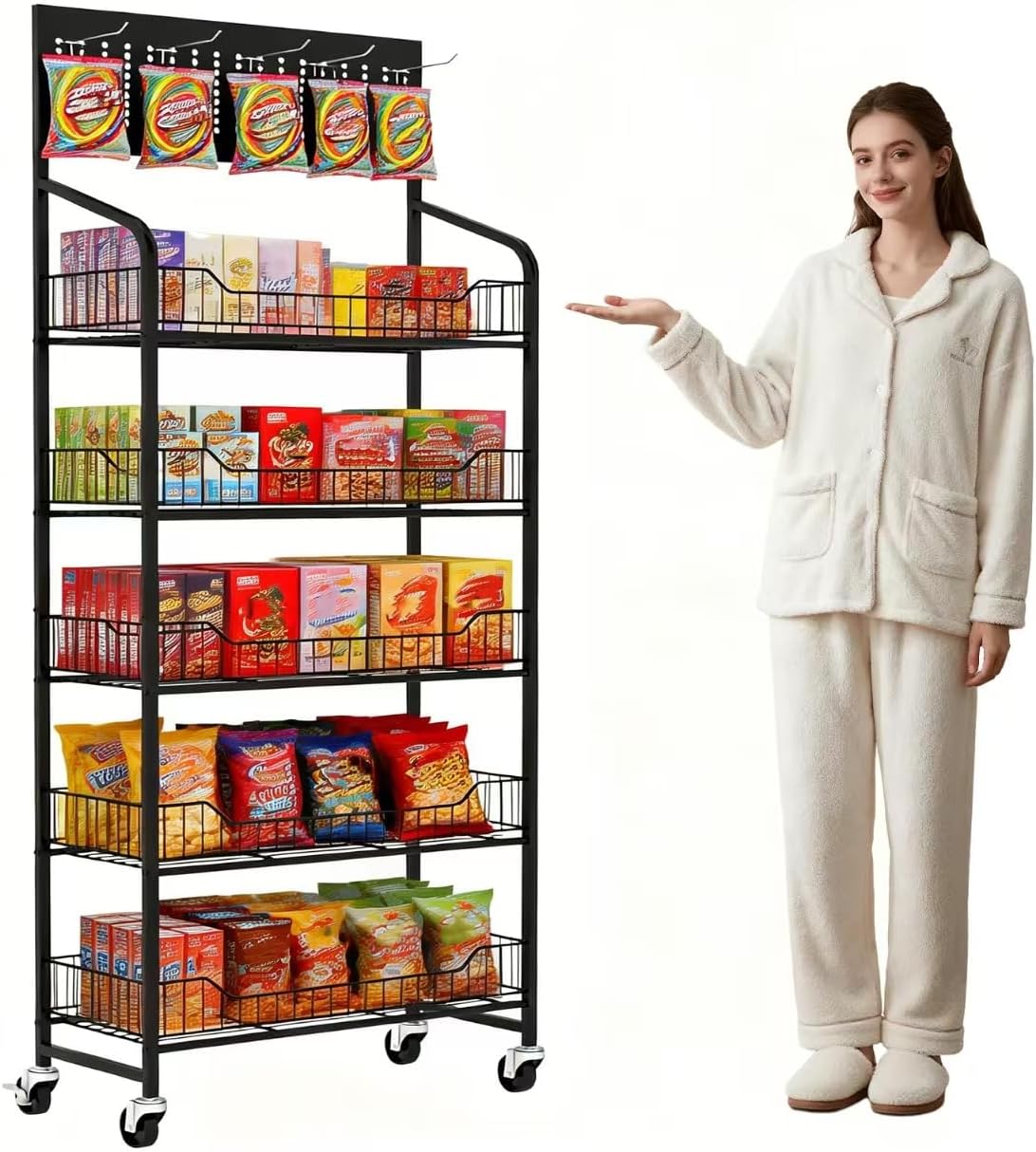 5-Tier Metal Retail Snack Display Rack