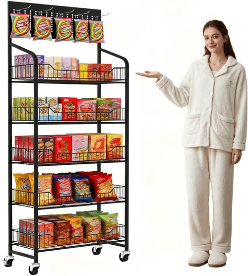 5-Tier Metal Retail Snack Display Rack