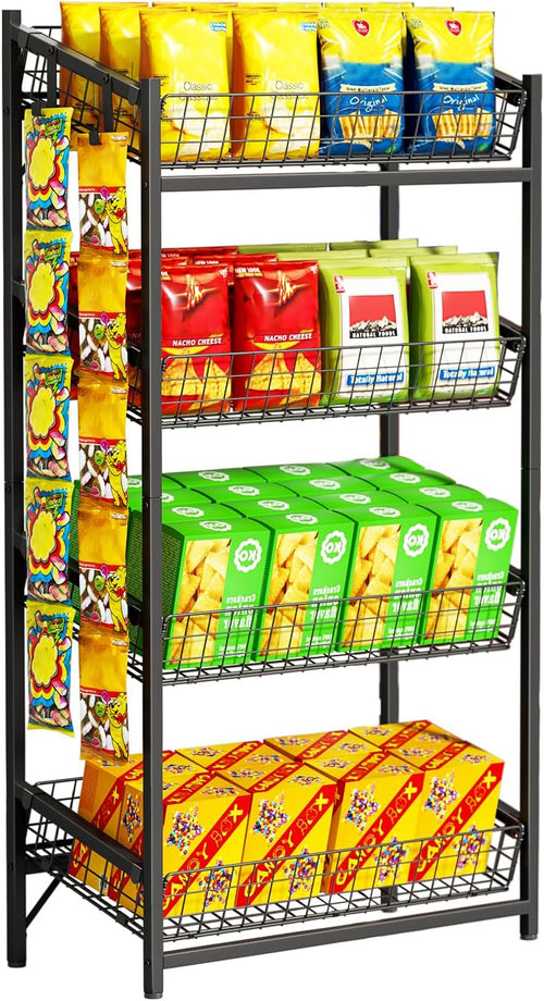 4-Tier Metal Snack Display Rack