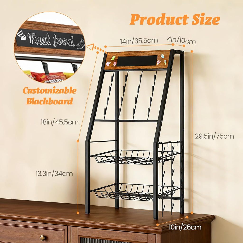 Metal 4-Tier Snack Display Rack