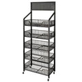 Black Rolling 5-Tier Snack Display Stand