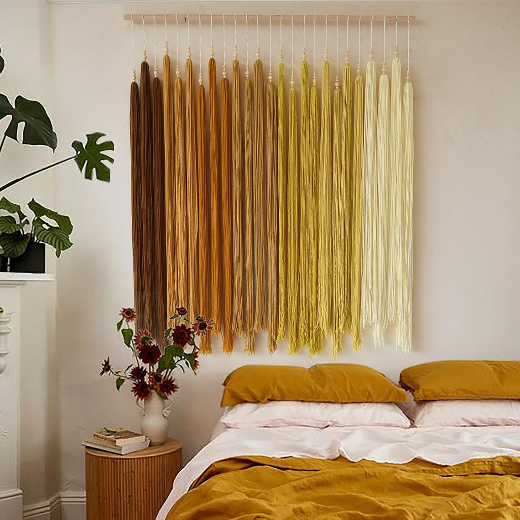 Beaded Tassel Macrame Boho Wall Hanging