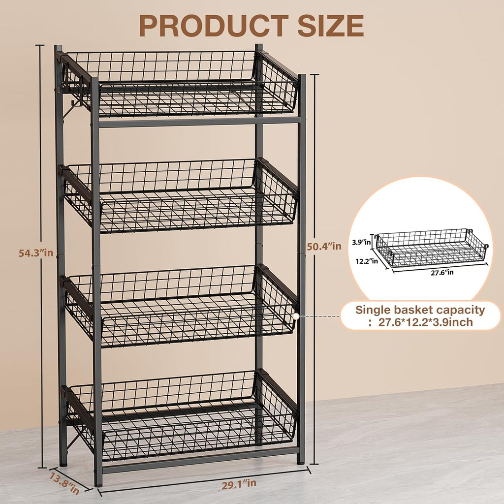 4-Tier Metal Snack Display Rack