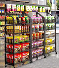 Black Pegboard Rolling 5-Tier Snack Rack