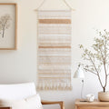 Cream Vertical Tassel Macrame Wall Hanging