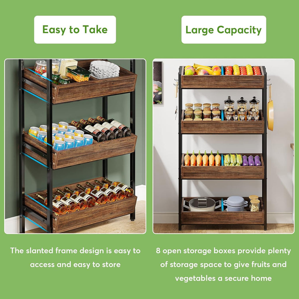 4-Tier Hooked Snack Display Rack