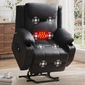 Black Oversized Wide Power Lift Massage Recliner Chair