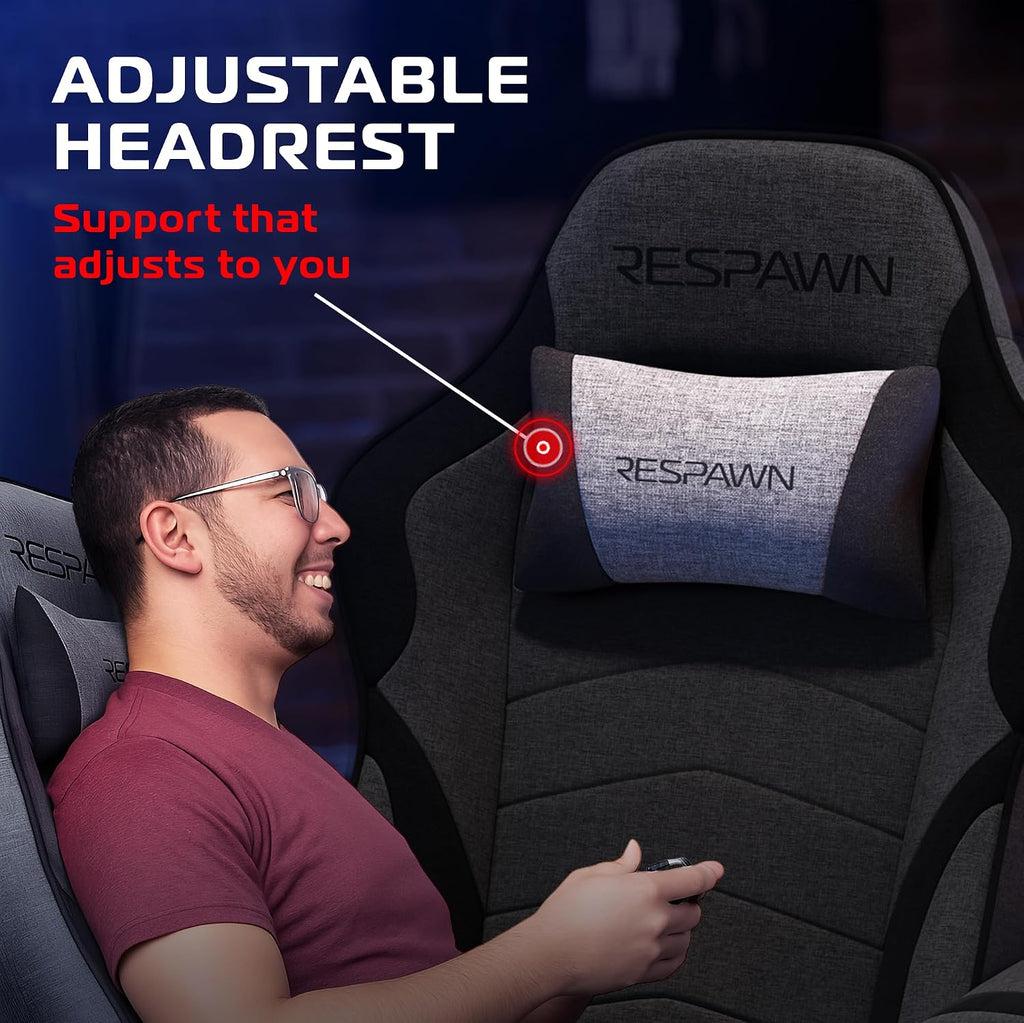 Gray Fabric Racing Gaming Recliner with Footrest