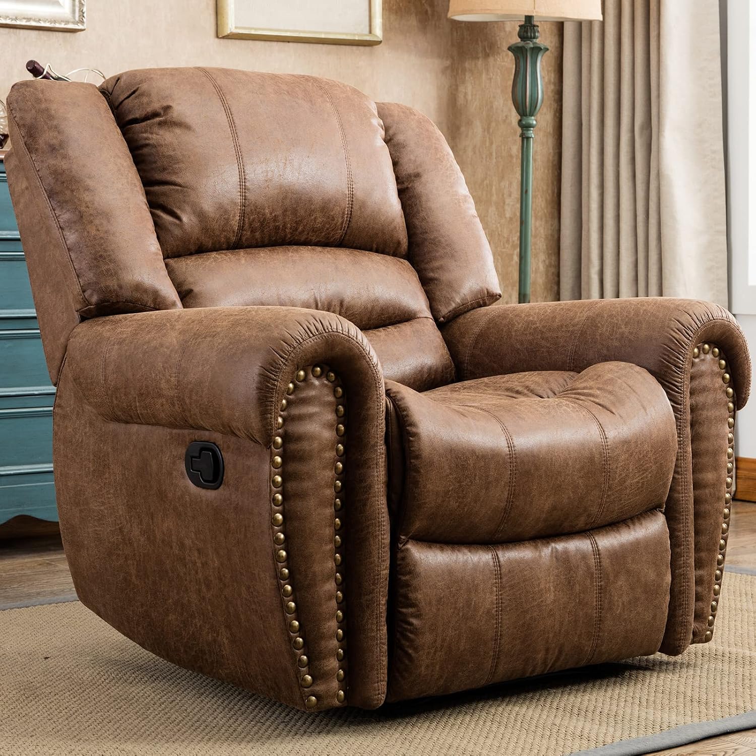 Nut Brown Classic Leather Manual Recliner