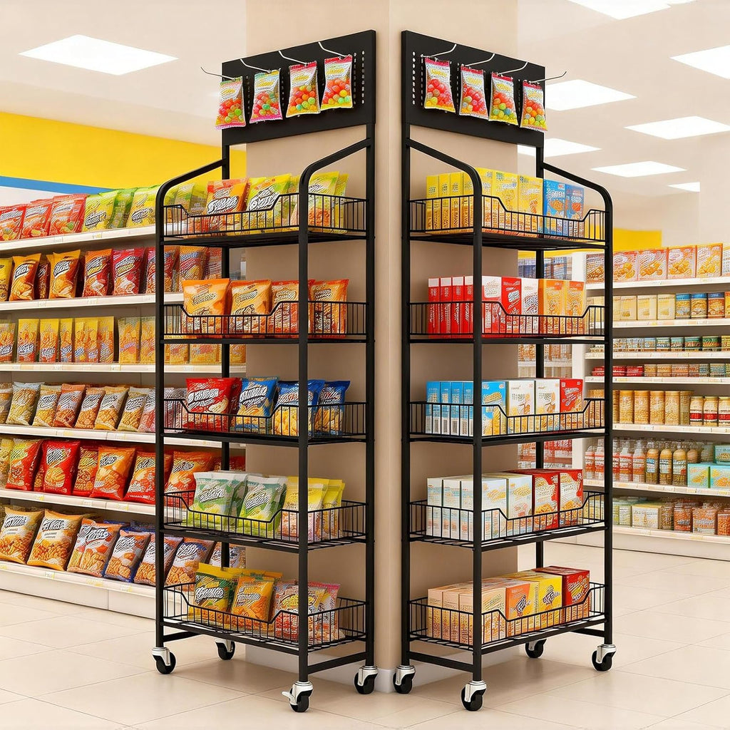 5-Tier Metal Retail Snack Display Rack