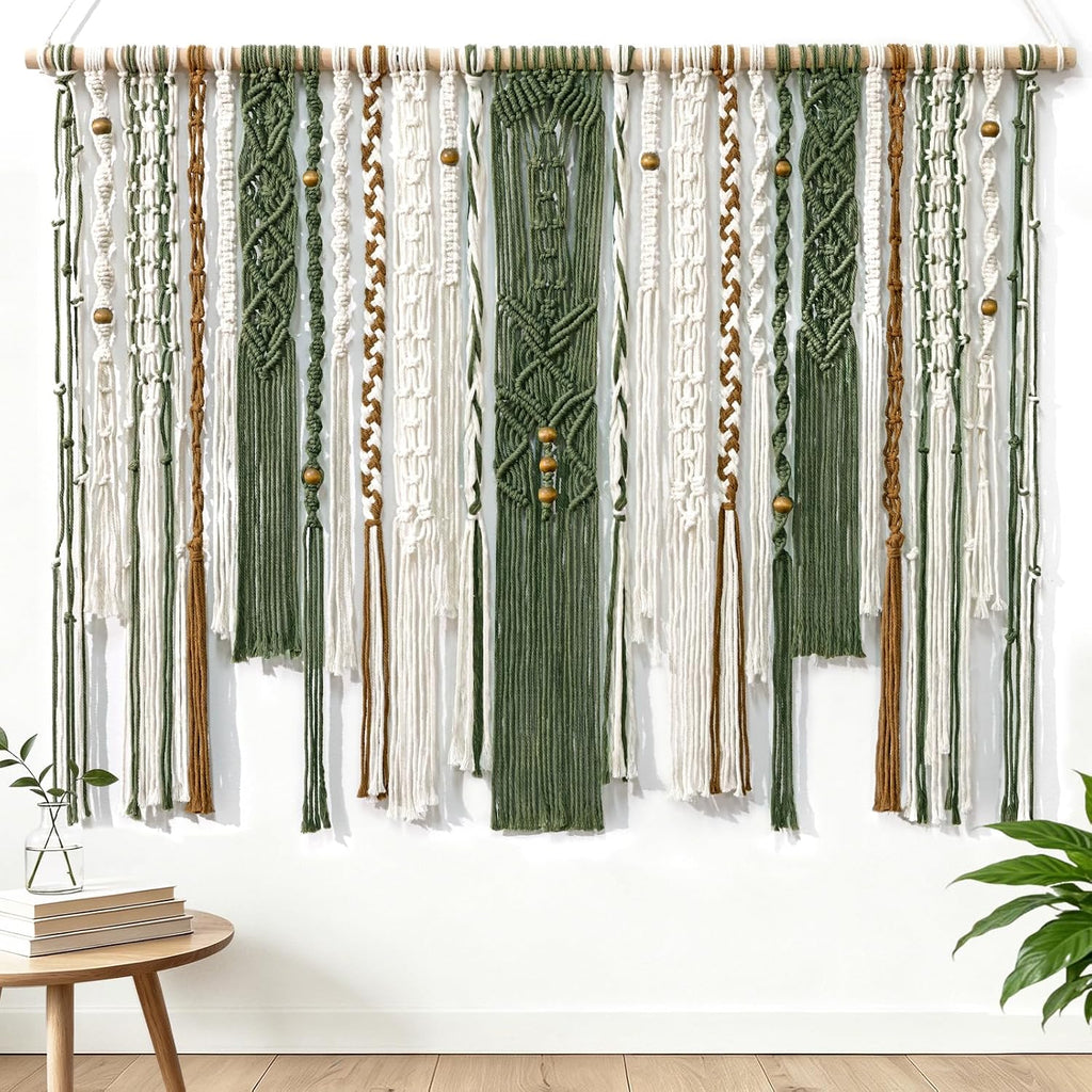 Dark Green Large Boho Macrame Wall Hanging