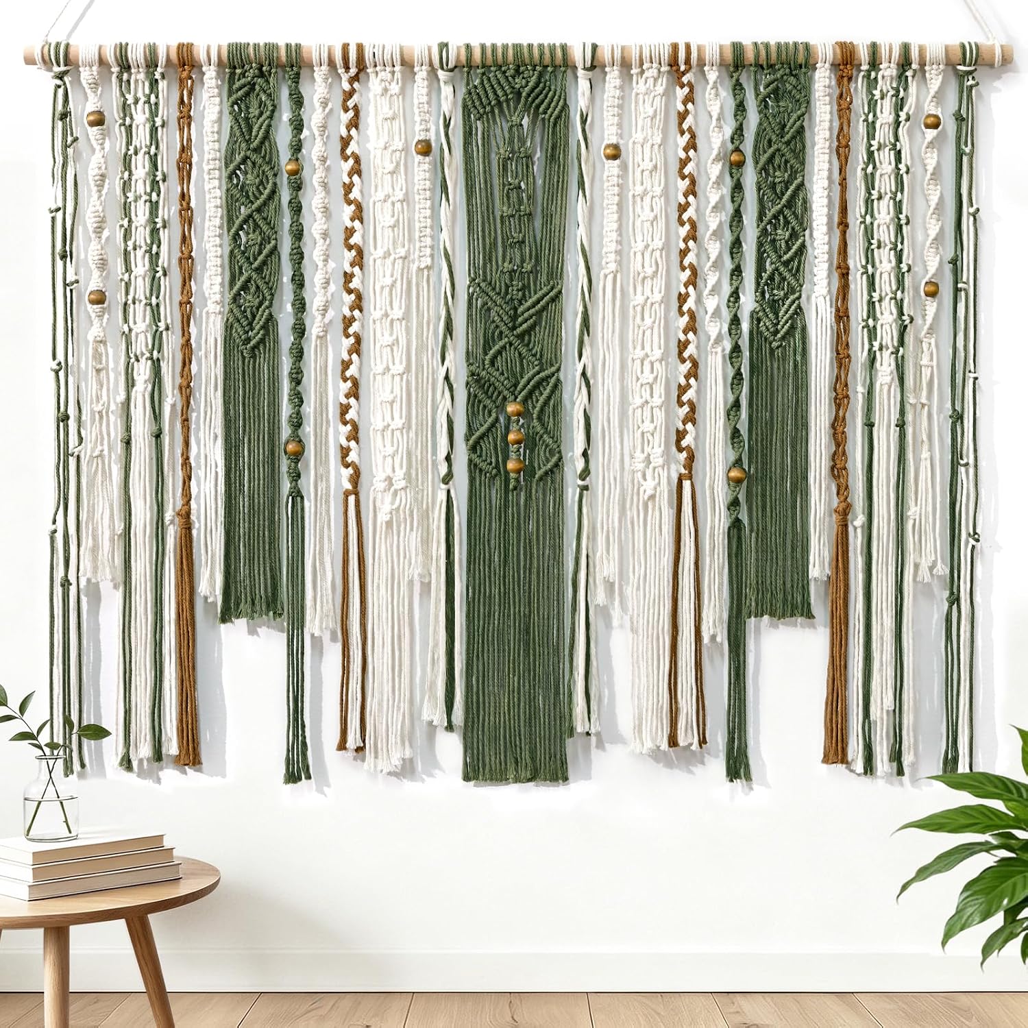 Dark Green Large Boho Macrame Wall Hanging
