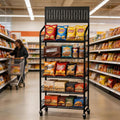 Rolling 5-Tier Metal Snack Display Rack