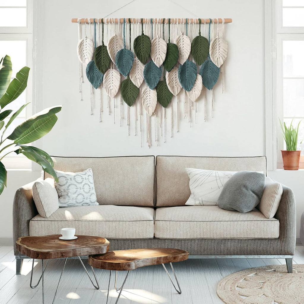Large Leaf Macrame Boho Wall Hanging