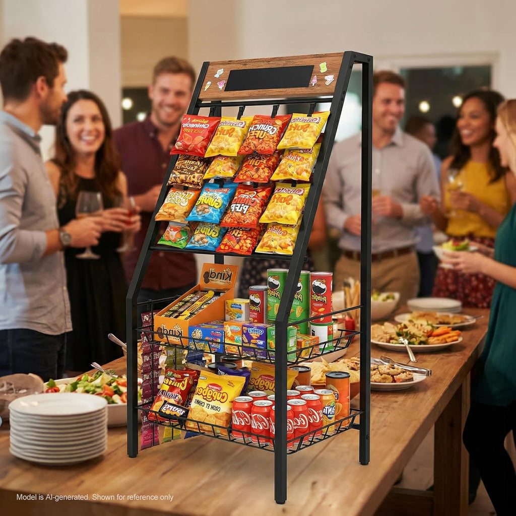 Metal 4-Tier Snack Display Rack
