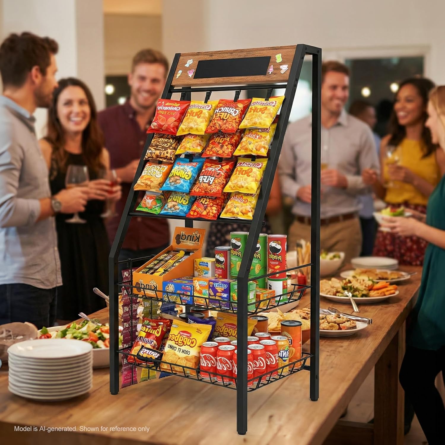 Metal 4-Tier Snack Display Rack