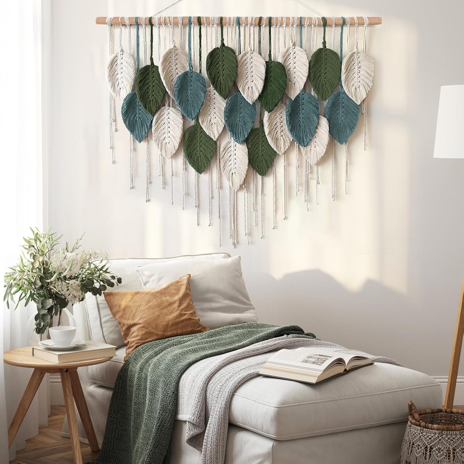 Large Leaf Macrame Boho Wall Hanging