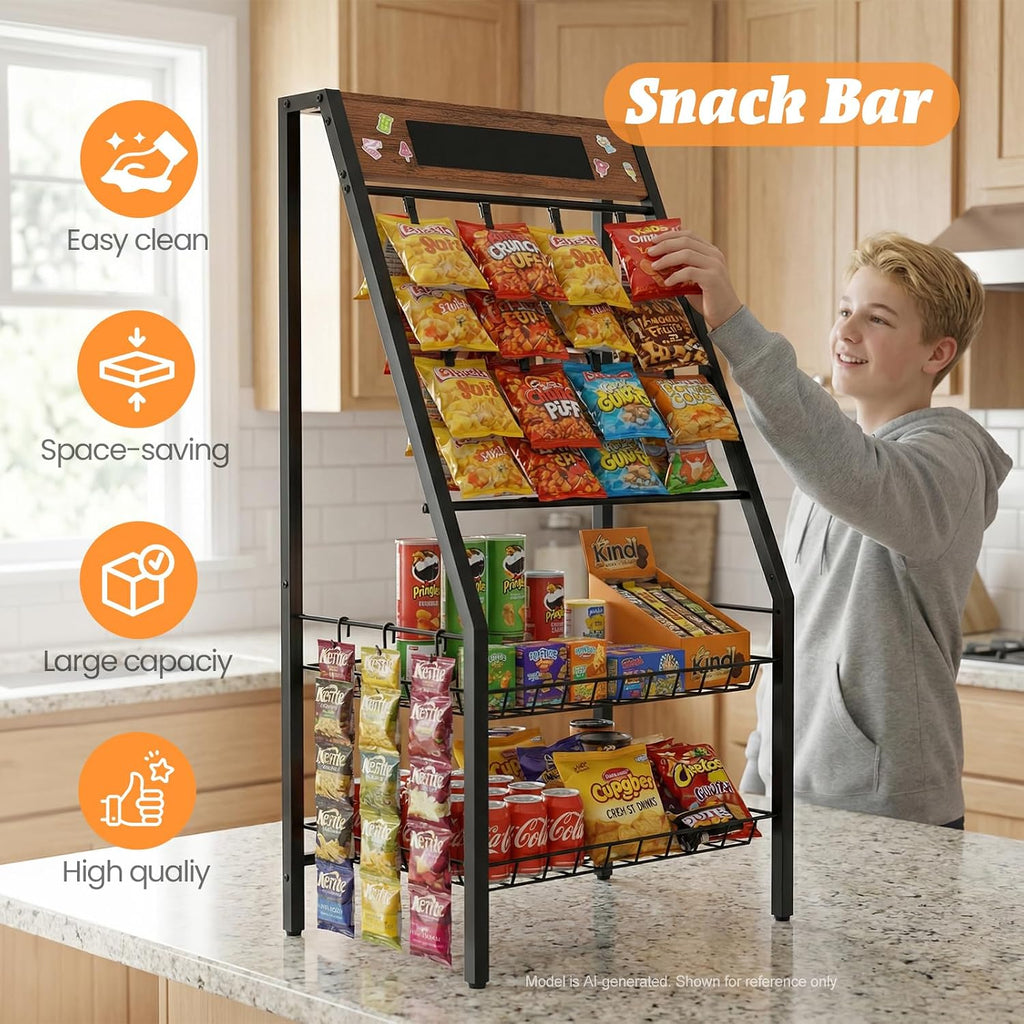 Metal 4-Tier Snack Display Rack
