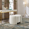 Boucle Round Storage Ottoman Stool