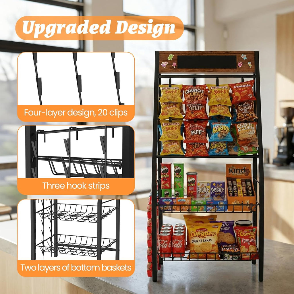 Metal 4-Tier Snack Display Rack