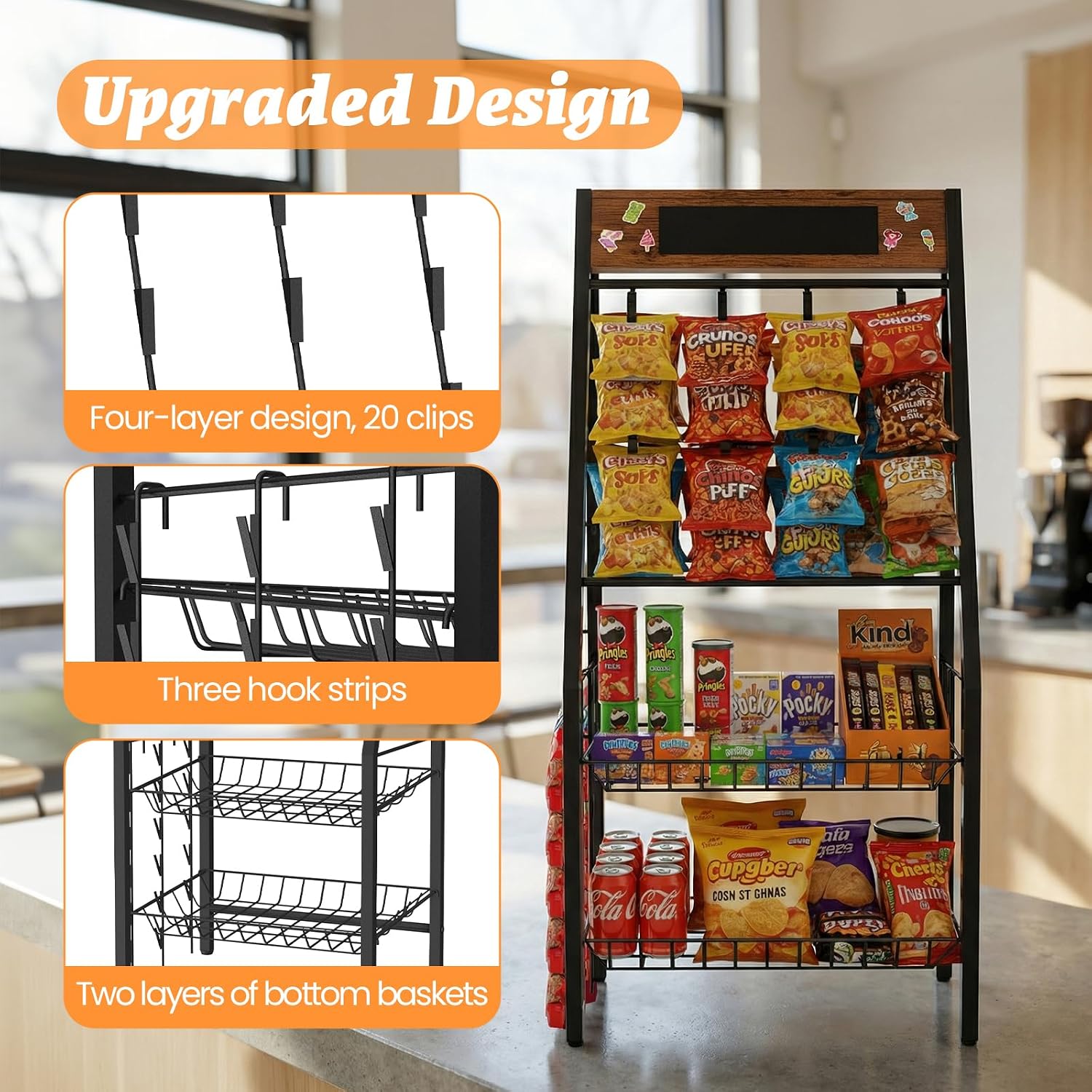 Metal 4-Tier Snack Display Rack