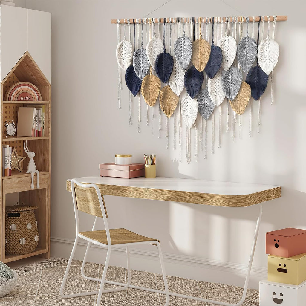 Leaf Feather Large Boho Macrame Wall Hanging
