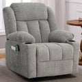 Lime Gray Fabric Massage Swivel Recliner