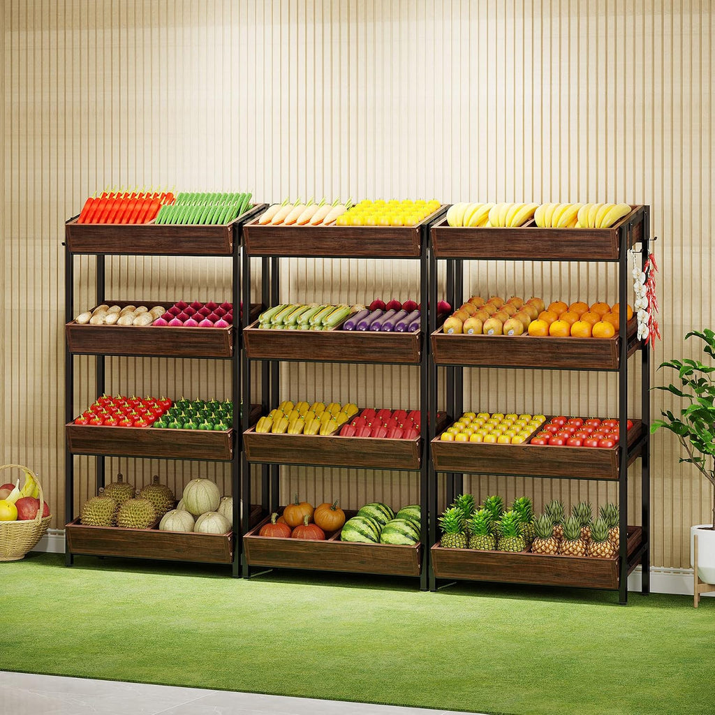 4-Tier Hooked Snack Display Rack