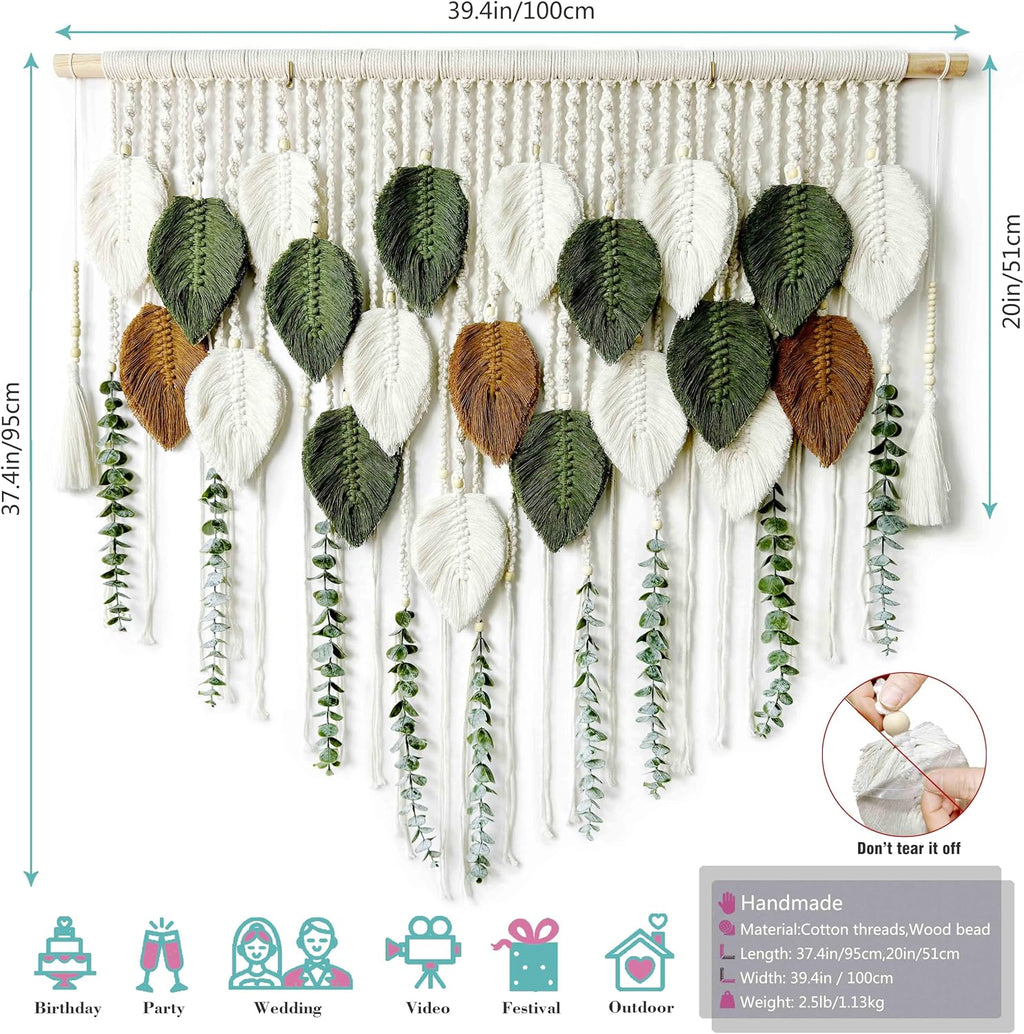 Leaf Macrame Boho Wall Hanging